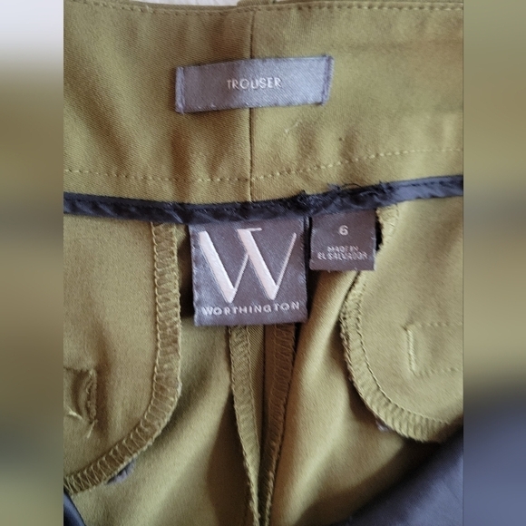 Worthington Curvy Fit Bootcut Trouser Pants size 6 EUC olive green - Picture 3 of 6